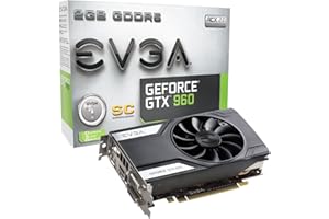EVGA GeForce GTX 960 2GB SC Gaming, Only 6.8 inches, Perfect for mITX Build Graphics Card 02G-P4-2962-KR