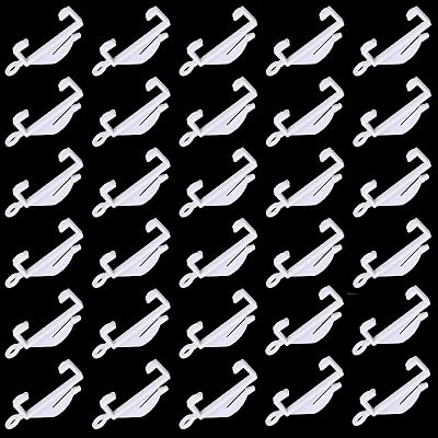 kuou 100 PCS Curtain Hooks White Plastic Gliders for Track Rails