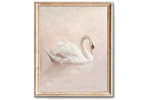 RETRART Vintage Swan Canvas Wall Art - Swan Vintage Art Prints for Wall Decor, Elegant Animal Oil Painting Decor for Living Room Bedroom Kitchen - 8" x 10" - UNFRAMED