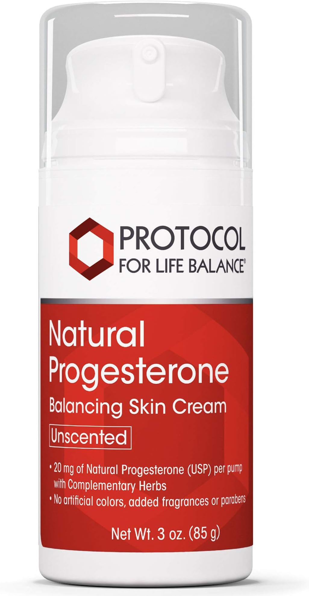 Protocol For Life Balance - Natural Progesterone Cream - Unscented - 3 oz (85 g)