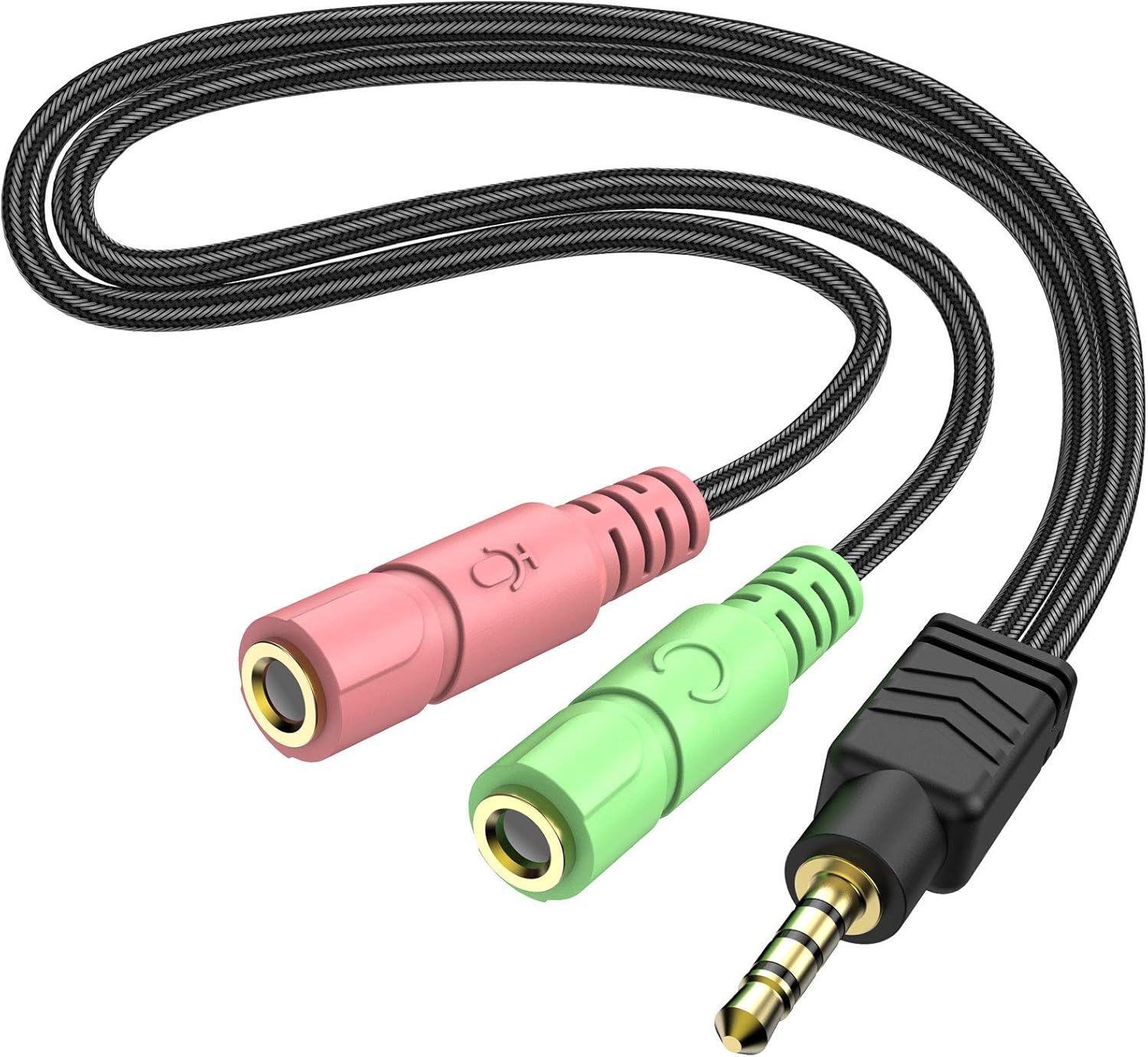 Headphone Splitter Mic 3.5mm Audio Headset AdapterJack