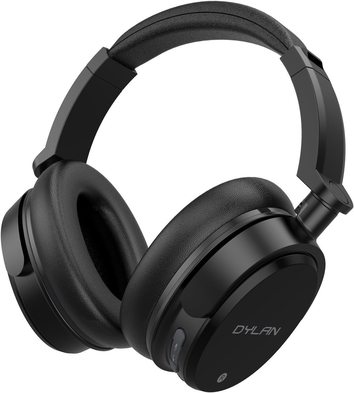 LinkWitz Large Wireless Bluetooth Headphones with Rotating Ear Cups and Stereo-Sound Microphone for Mobile Phones - Black