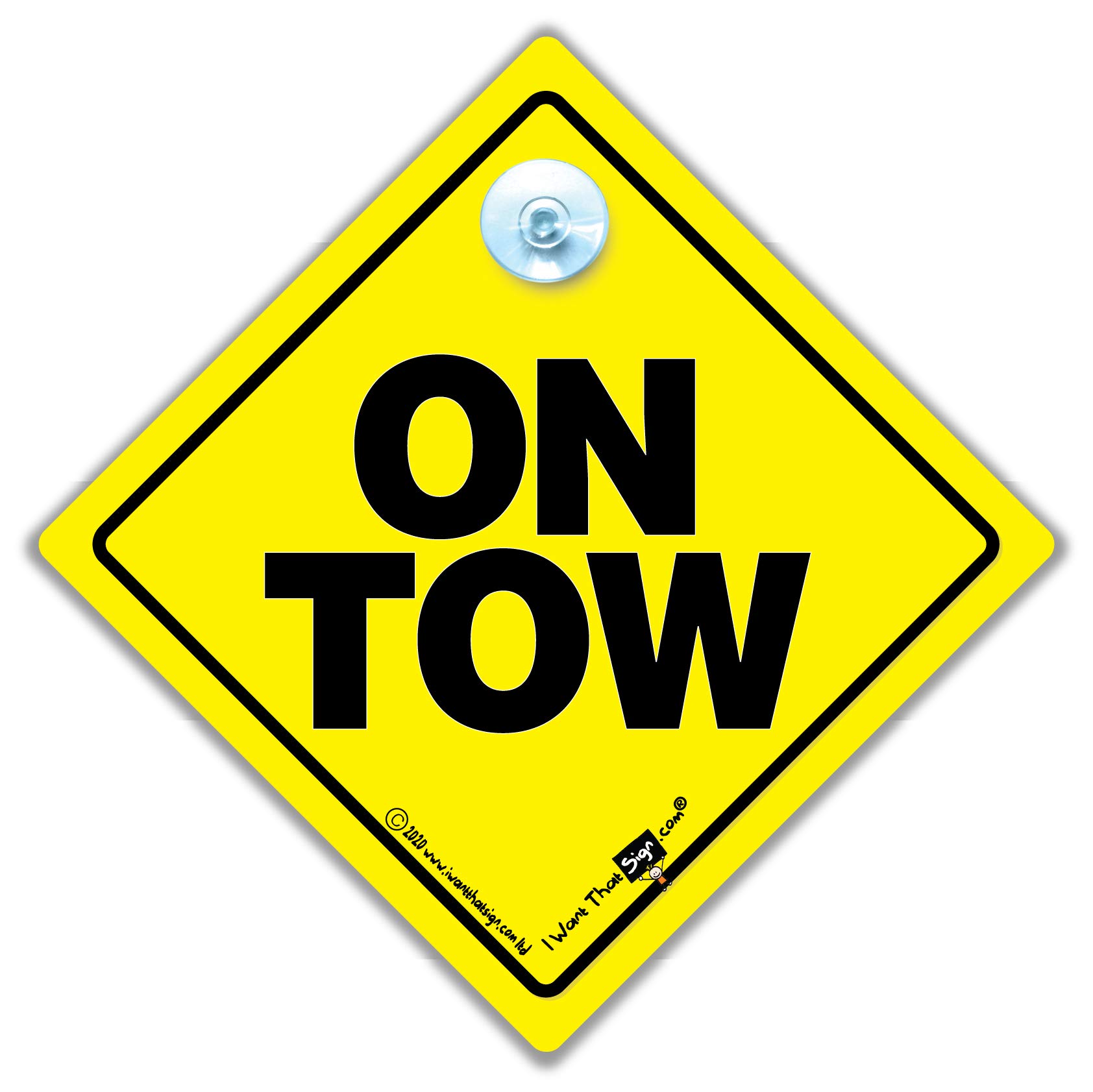 On Tow Sign, Towing Notice, Breakdown Display for Car Being Towed 14cm, Towing Rope in use