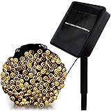LED String Lights,Solar Christmas Lights 39ft 100 LED 8work Modes Ambiance lighting for Outdoor Patio Lawn Landscape Fairy Garden Home Wedding Holiday waterproof Warm White