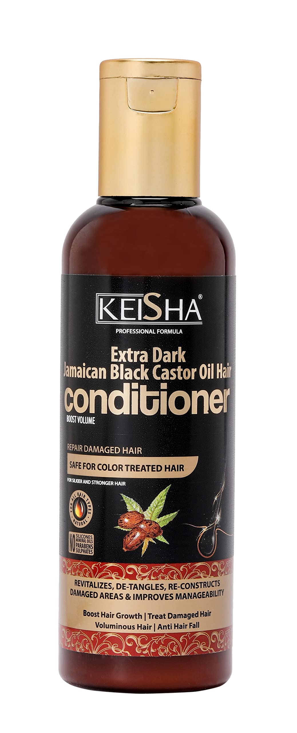 Keisha Extra Dark Jamaican Black Castor Oil Hair Conditioner 200ml Sulphate Free Boosts Volume