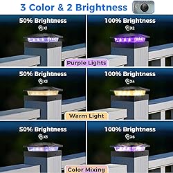 Peasur 2 Packs 4x4 Solar Post Cap Lights