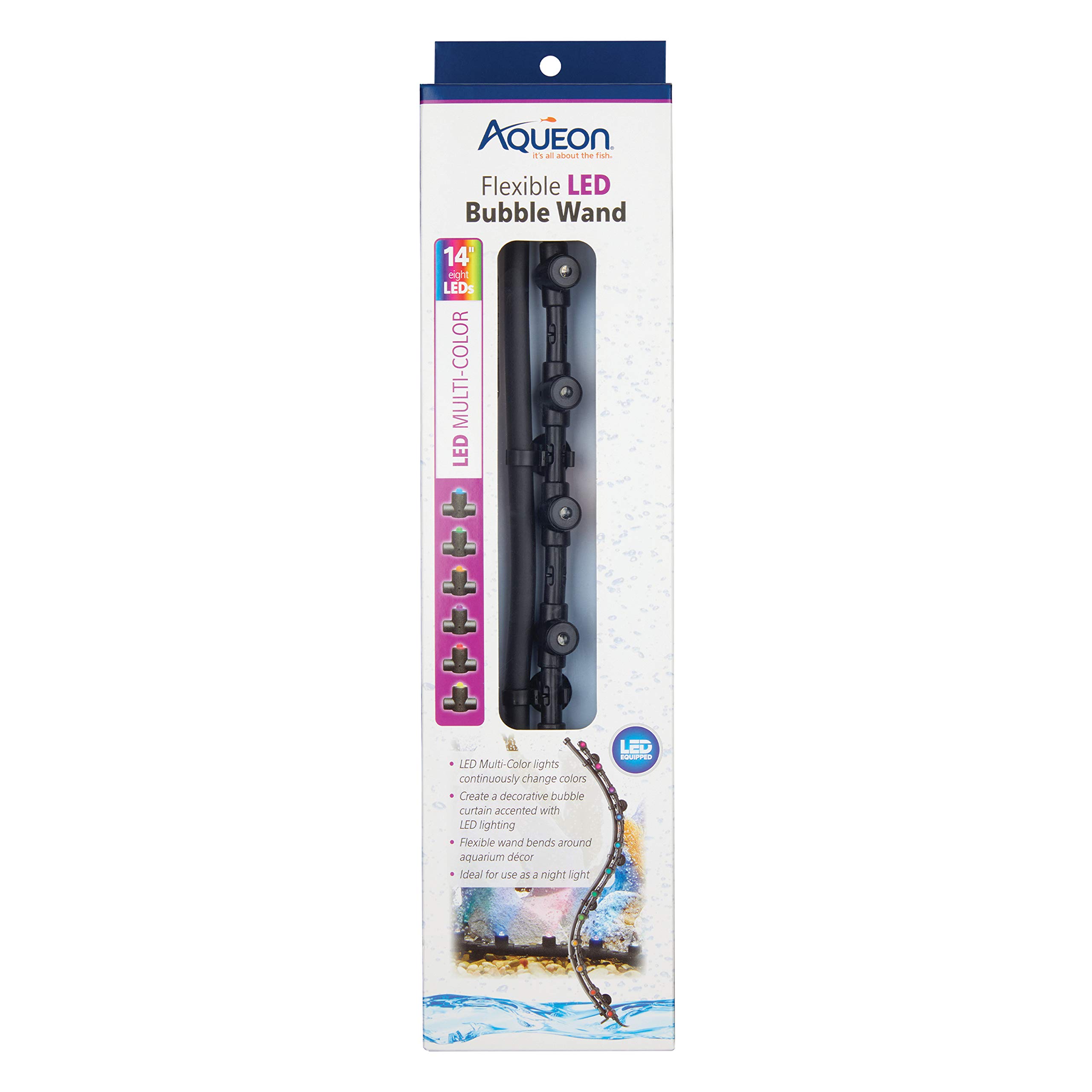 Photo 1 of Aqueon Fish Tank Aquarium Flexible LED Accent Light and Bubble Wand, Multi Color, 14 Inch