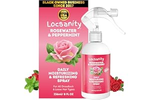 Loc Spray - Locsanity Daily Moisturizing Rosewater & Peppermint Spray for Locs, Dreadlocks - Lightweight Frizz Control Hair & Scalp Moisturizer - Natural Loc Care (8 fl oz)