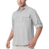 Safari Shirts for Men for Africa UV Sun Protection Lightweight Quick Dry Moisture Wicking for Hiking Fishing Travel Outdoor