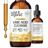 Wild & Organic Uric Acid Cleanse Drops - Tart Cherry, Turmeric, Chanca Piedra Stone Breaker Complex for Kidney Cleanse - Uric Acid Support Supplement - Vegan, Sugar & Alcohol-Free Tincture - 2 oz