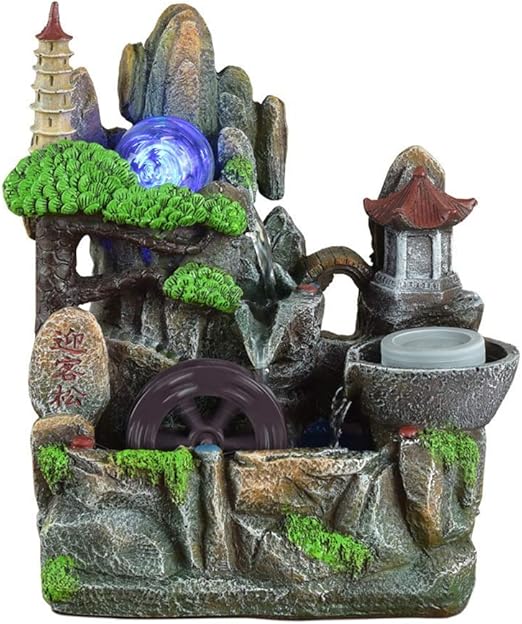 Indoor Chinese Indoor Water Fountain Rockery Bonsai Feng Shui Lucky