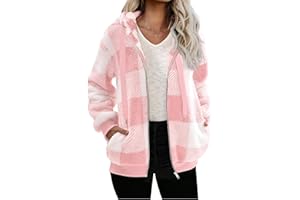 Nirovien Womens Sherpa Jacket Fuzzy Zip Up Hoodie Oversized Fleece Jackets Fluffy Coat with Pockets