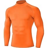 Runhit Men's Compression Shirts Long Sleeve Mock Turtleneck Undershirts Quick Dry Athletic Workout Running Base Layer