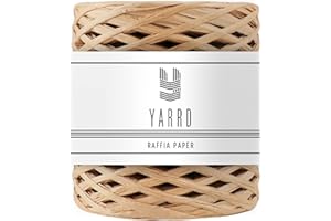 YARRD 109 Yards Raffia Ribbon for Gift – Wrapping Raffia Twine String of Natural Color Packing Paper Twine Ribbon Craft Raffia Ribbon for DIY 1/4'' Wide Natural Raffia Beige Rafia