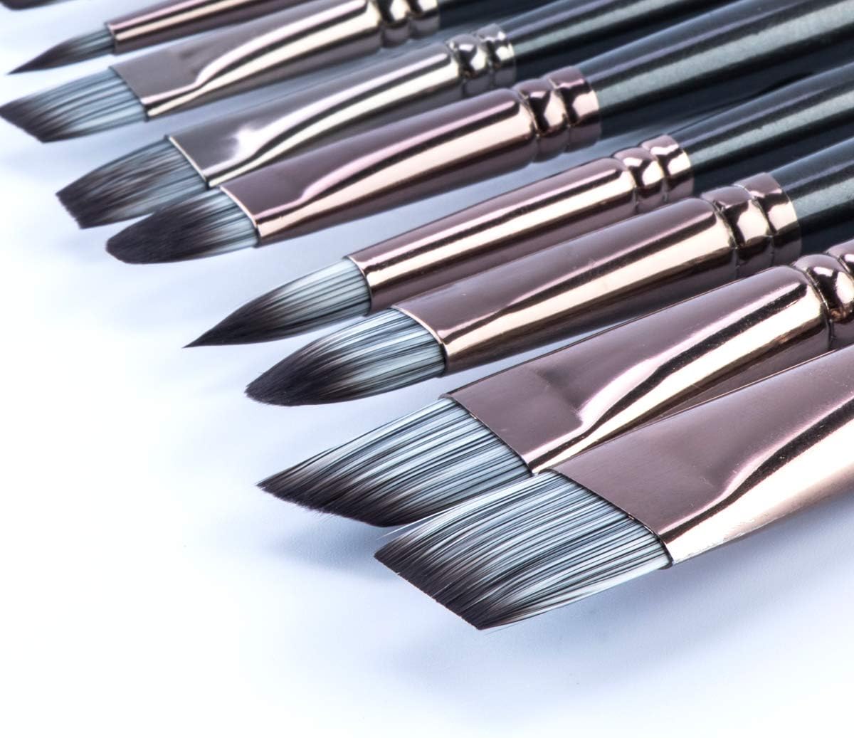 Transon Artist Paint Brush Set of 12 for Watercolor Acrylic Gouache Oil and Tempera Painting