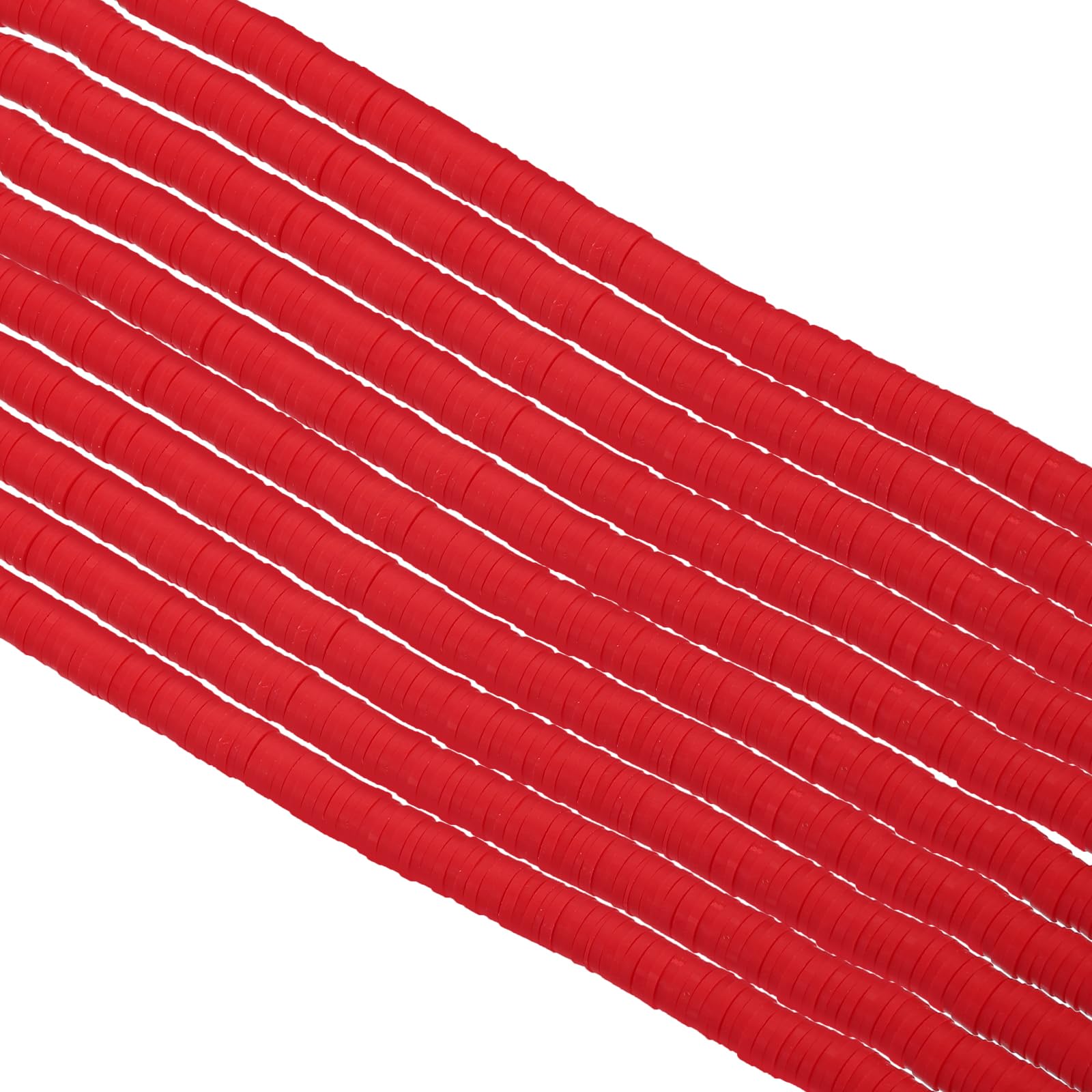 PATIKIL 6mm Polymer Clay Beads Spacer, 3500Pcs 10 Strands Round Flat Handmade Bead Spacer for Craft Home Decor Chain Bracelets Jewelry Making, Red