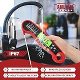 AWLKIM Instant Read Meat Thermometer, Waterproof, Backlit Digital Probe view 4