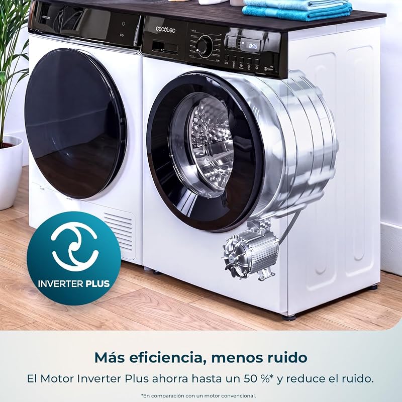 Bolero Dresscode 6150 Inversor de Máquina de Lavar de Lavar de Carga Frontal Um Kit HairCatch. 1650W, 1000 rpm, 12 programas, motor Inverter Plus, Steam Max, Drum Clean, Delay Start e Child Lock.