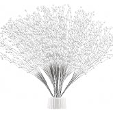 SHAOQINLIN 50pcs Pearl Sticks for Wedding Bouquets String Pearls for Party | 4mm White Pearl Floral Picks for Christmas Decor, String of Pearls for Centerpieces Crafts Garland Bridal Pearl Bouquet
