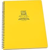 Rite In The Rain Weatherproof Side Spiral Notebook, 8.5" x 11", Yellow Cover, Commerical Pool & Spa Maintenance Log (No. 425-MX)