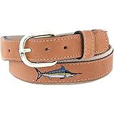Zep-Pro Men's Tan Leather Embroidered Marlin Belt, 42-Inch, Tan/Buff