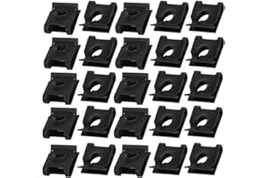 uxcell uxcell25pcs Fit M5/ST4.8 Screw 65Mn Steel Speed Fastener U Nut Black 14.5mm x 12mm