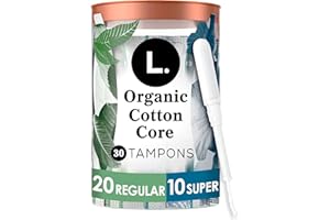 L. Cotton Tampons Regular/Super Absorbency Multipack, Contains an Organic Cotton Core, Made Without Synthetic Pesticides, or 