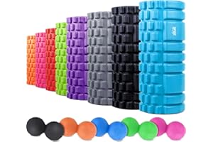 Sfee Foam Roller Set with Massage Ball, 13"x5.5" EVA Back Roller High Density Physical Therapy, Myofascial Release, Deep Tiss