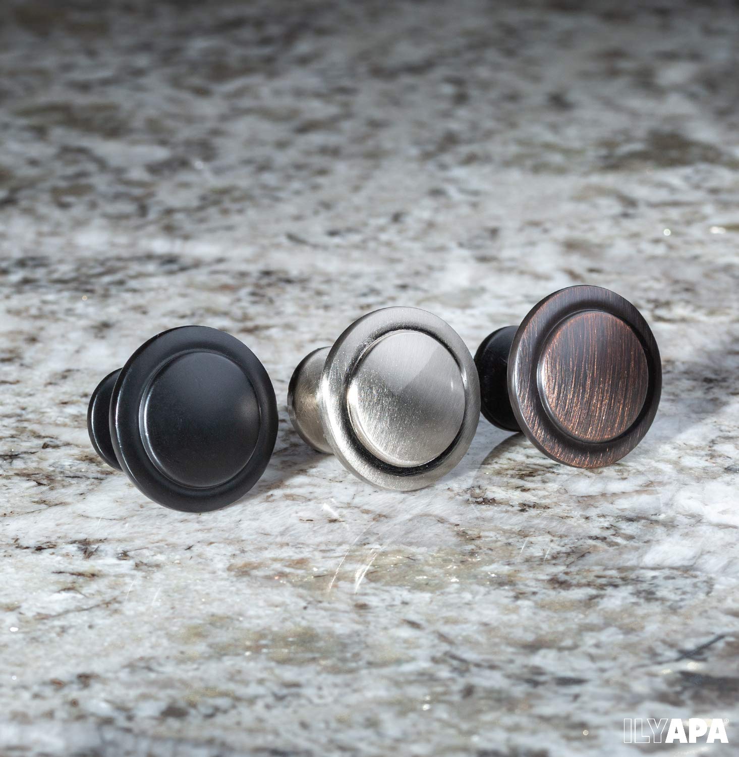 Satin Nickel Kitchen Knobs 1 1/4 Inch Round Drawer Handles