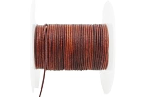 Glory Qin Dressed Brown Soft Round Genuine Jewelry Leather Cord Leather Rope (1mm 10 Yards)