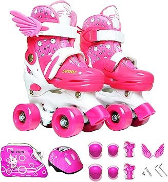 Amazon Tianyan ローラースケート インラインスケート 子供用 幼児 女の子 男の子 初心者向け キッズ 発光 サイズ調整可能 洗濯可能 通気性抜群 プロテクター付き 子供の誕生日やクリスマスプレゼントに Tianyan インライン ローラースケート