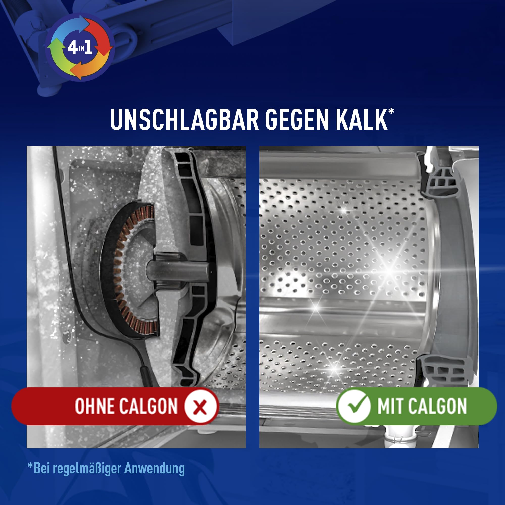 Calgon 4-in-1 Power Pulver – Wasserenthärter gegen Kalkablagerungen, Schmutz und Korrosion in der Waschmaschine – Beugt unangenehmen Gerüchen vor – 1 x 1,3 kg 7
