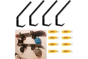 PMSANZAY Multi-Purpose Home Storage Wall Mount Holder Hanger Snowboard Display Wall Rack, Fit Snowboard, Longboard and Helmets, to Safely Store Most Sports Gear - Easy to Install, Hardware Included - 4/PK