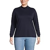 Lands' End Women's Long Sleeve American-Grown Supima Cotton Mock Turtleneck Shirt