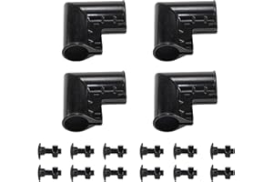 Dailydanny Chain Link Fence Gate Corner 1 3/8" x 1 3/8" Aluminum Gate Corner Gate Elbow, 4 Pack (Black)