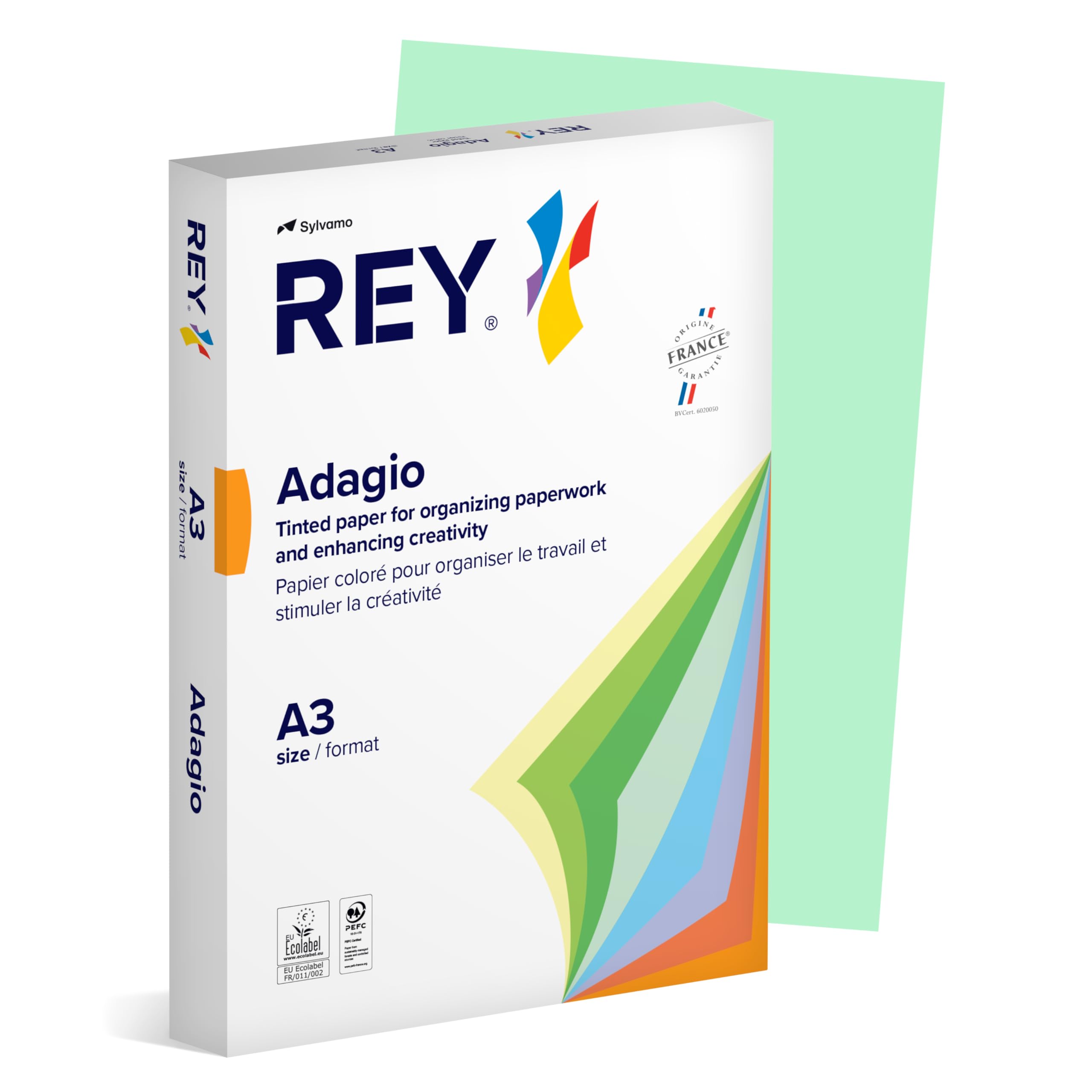 Rey Adagio A3 80gsm Green Paper - 1 Ream (500 Sheets)
