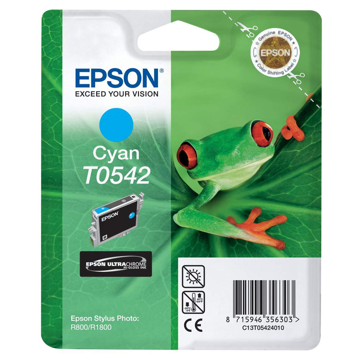 Epson Original Ink Cartridge T0542 Cyan, Genuine