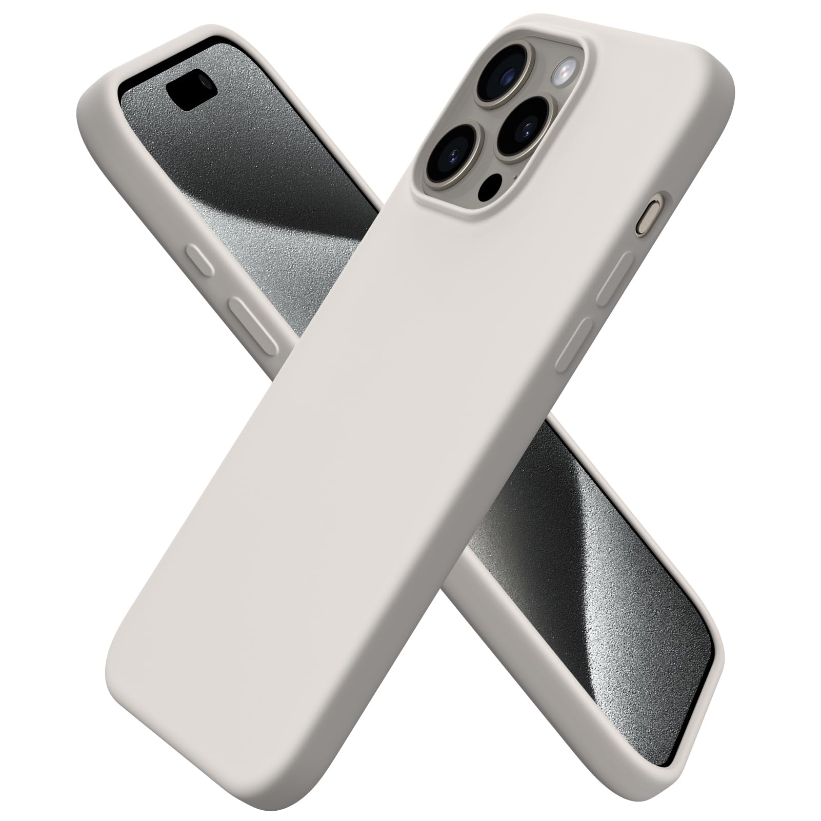 Funda De Silicona Antigolpes Para  Iphone 15 Pro Max Gris P