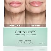 Contours Rx Neck Tightening Tape (30 Count) - Moisturizing Invisible Neck &amp; D&eacute;collet&eacute; Strips - Instantly Smoothens &amp; Tightens Neckline - Cosmetic Tape for Turkey Neck &amp; Loose Skin