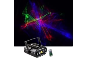 Sharelife Mini 4 Lens RGB Hypnotic Aurora Laser Effect Mixed Blue LED Background Projector Light Remote Music Auto for DJ Par