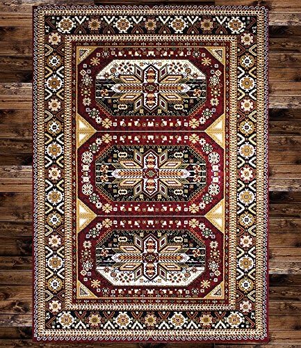 KILIM Boho Bohemian Burgundy Gabbeh Vintage Style K606 Area Rug Clearance Soft and Durable Pile. Size Option (3'.7'' X 5'), 3'.7'' X 5'