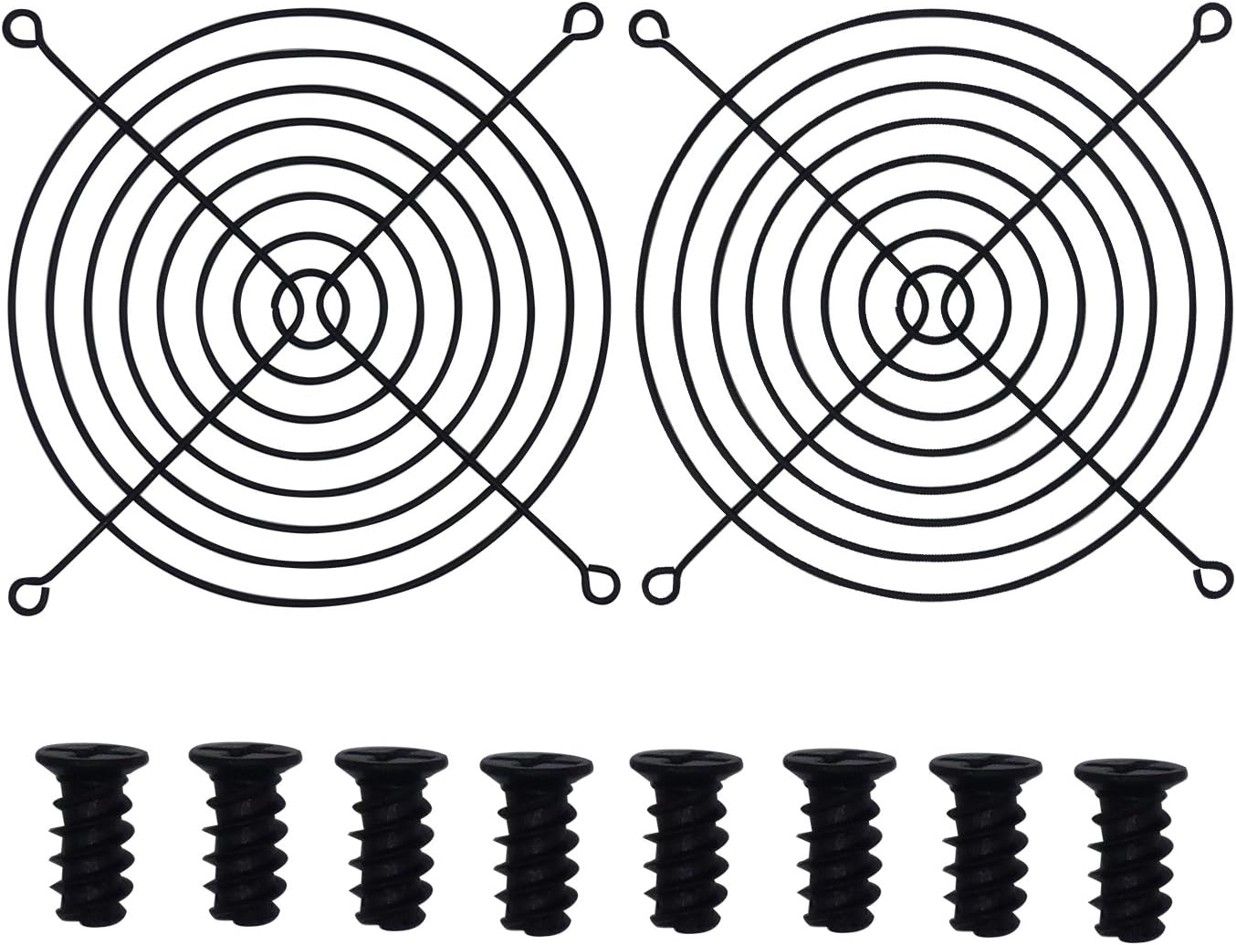 Enokay 140mm Fan Grill Guard with Screws (2 Pack) (Black)