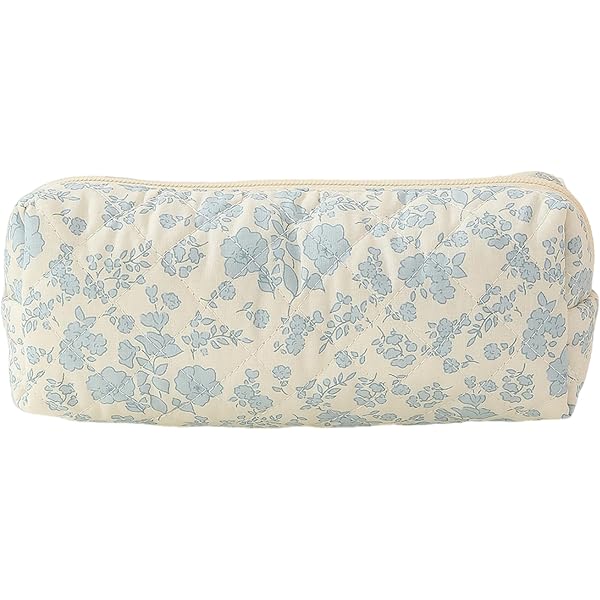 Trousse à Crayons Floral 19x8,5x7,5 Cm - Tissu, Motif Esthétique, Pour école, Bureau, Voyage - 14