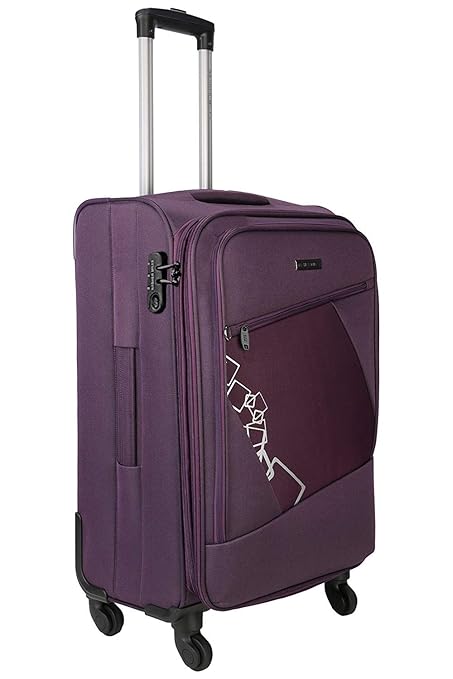 Nasher Miles Bogota Expander Soft Side Check-in Luggage| Purple 24 Inch/65CM Trolley Luggage Bag
