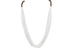 Bocar Long Multiple Row Handmade Beaded Statement 33" Necklace for Women with Gift Box