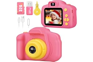 Desuccus Christmas Birthday Gifts for Girls and Boys Kids Camera Toys for 3-8 Year Old Girls Digital Video Camera for Toddler 32G SD Card