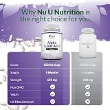 Nu U Nutrition Alpha Lipoic Acid 650mg Vegan Caps 150 5 Month Supply view 5