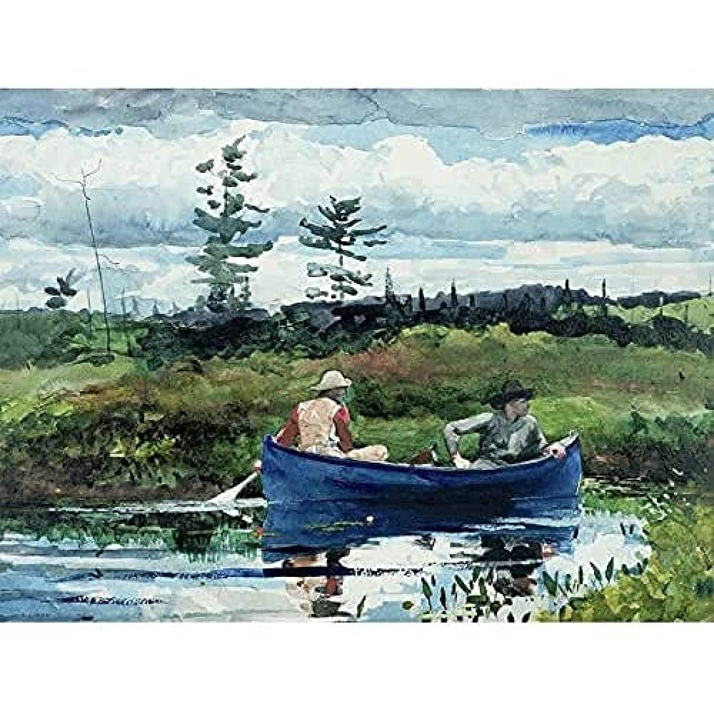 Winslow Homer The Blue Boat Kunstdruck Leinwand Premium Wanddekoration Poster Wandbild