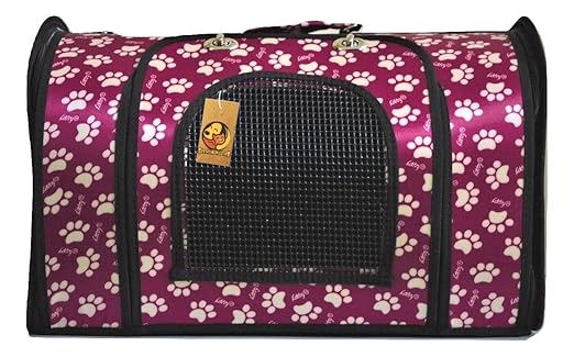Foodie Puppies Breathable Fabric Crate Barrel Travel Carrier Kennel Bag for Dogs, Cats and Small Pets (Size: 50 x 30 x 30 cm)
