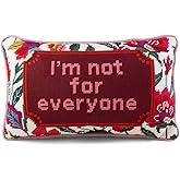 FURBISH Needlepoint Decorative Throw Pillow - Not for Everyone - 9"x15" - Small Embroidered Designer Pillow for Living Room, Couch, Sofa, Chair & Bed - Eclectic Home Decor